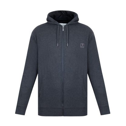 Charcoal Marl - Front - Firetrap Mens Logo Full Zip Hoodie