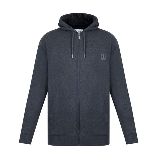 Charcoal Marl - Front - Firetrap Mens Logo Full Zip Hoodie