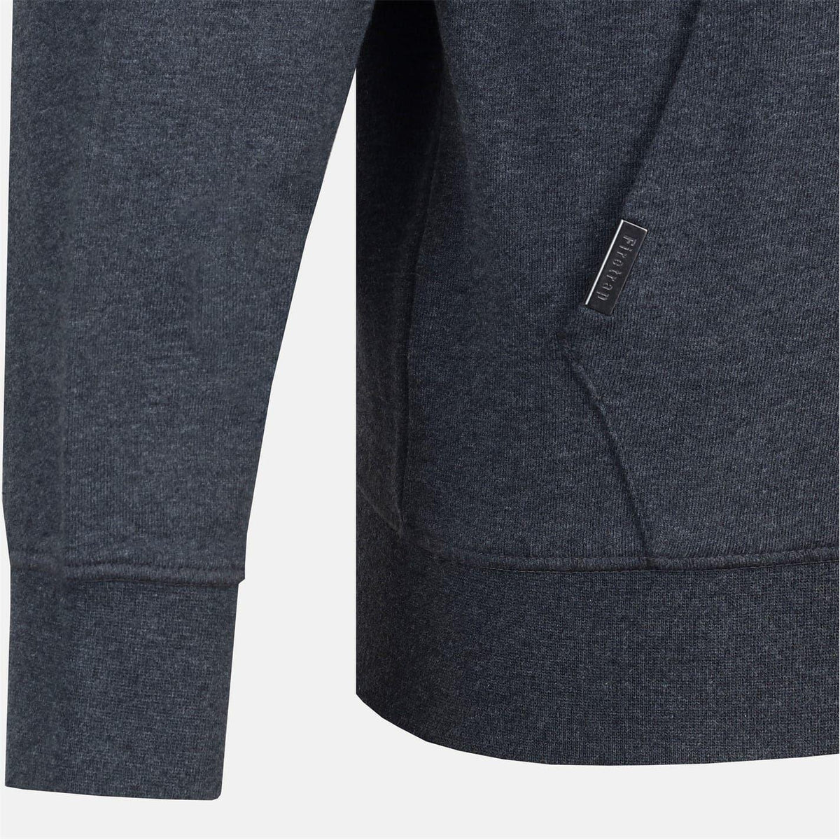 Charcoal Marl - Lifestyle - Firetrap Mens Logo Full Zip Hoodie