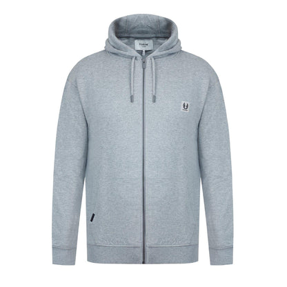 Grey Marl - Front - Firetrap Mens Logo Full Zip Hoodie