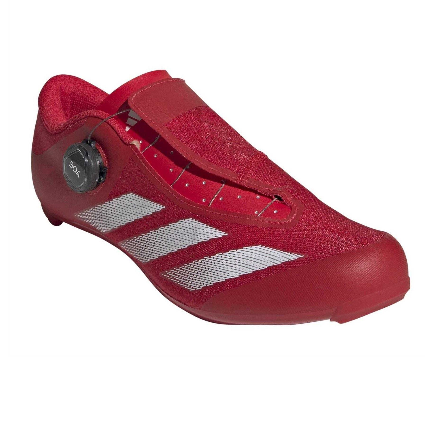 Ruby Red - Pack Shot - Adidas Mens Tempo 3 Stripes BOA Lacing System Cycling Shoes