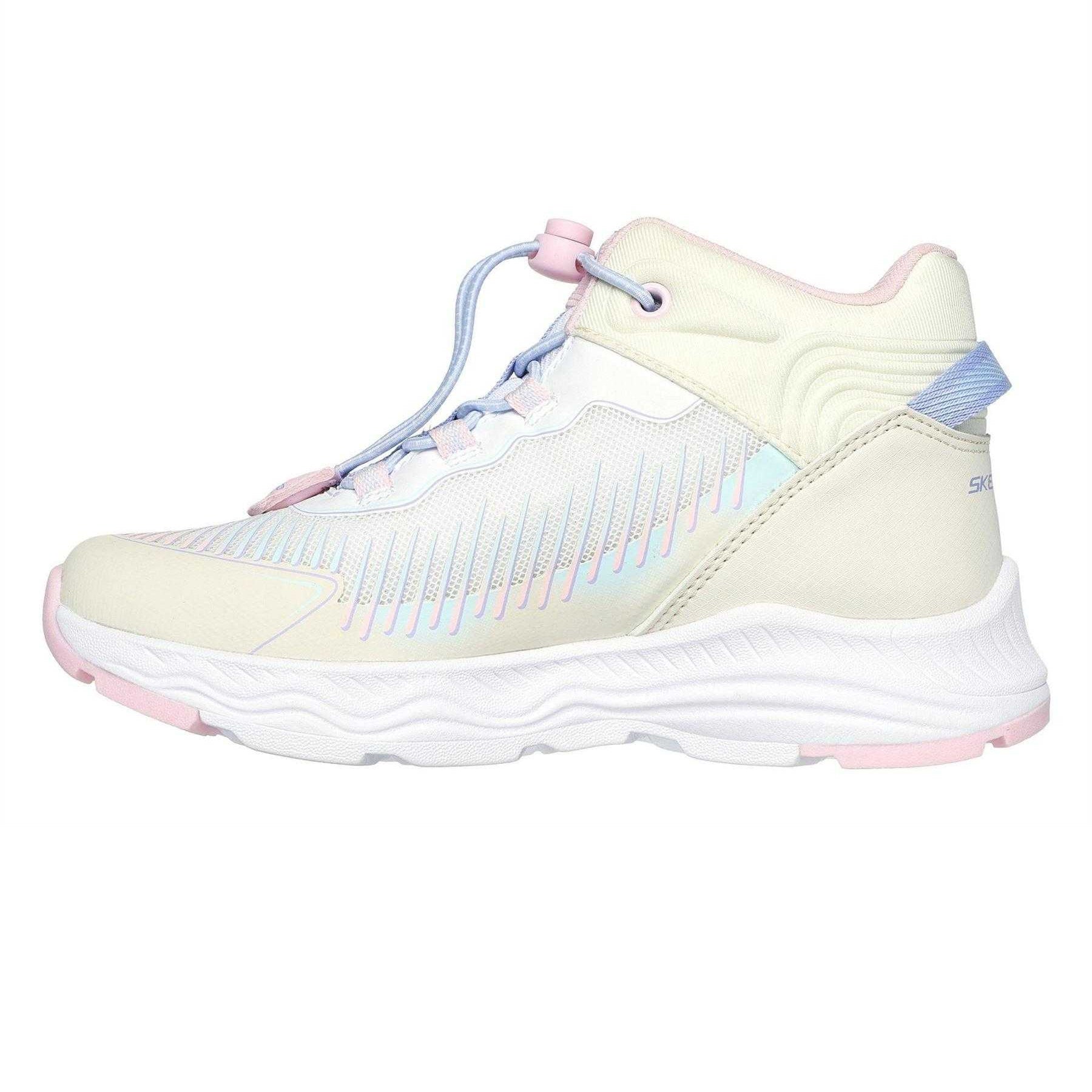 Off White-Pink - Side - Skechers Childrens-Kids Adventurer Low Cut Trainers