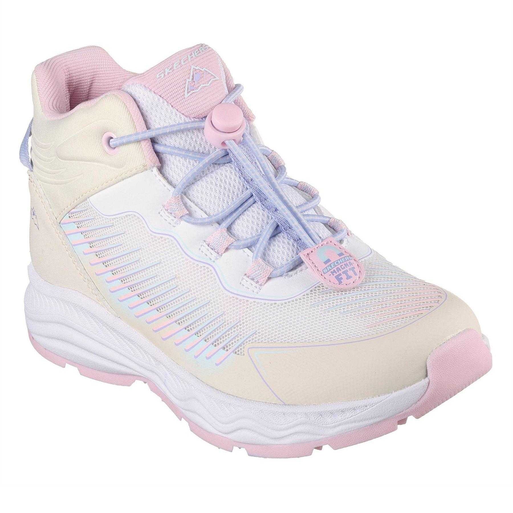 Off White-Pink - Pack Shot - Skechers Childrens-Kids Adventurer Low Cut Trainers