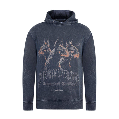 Washed Black - Front - Firetrap Mens Graphic Print Regular Long-Sleeved Hoodie