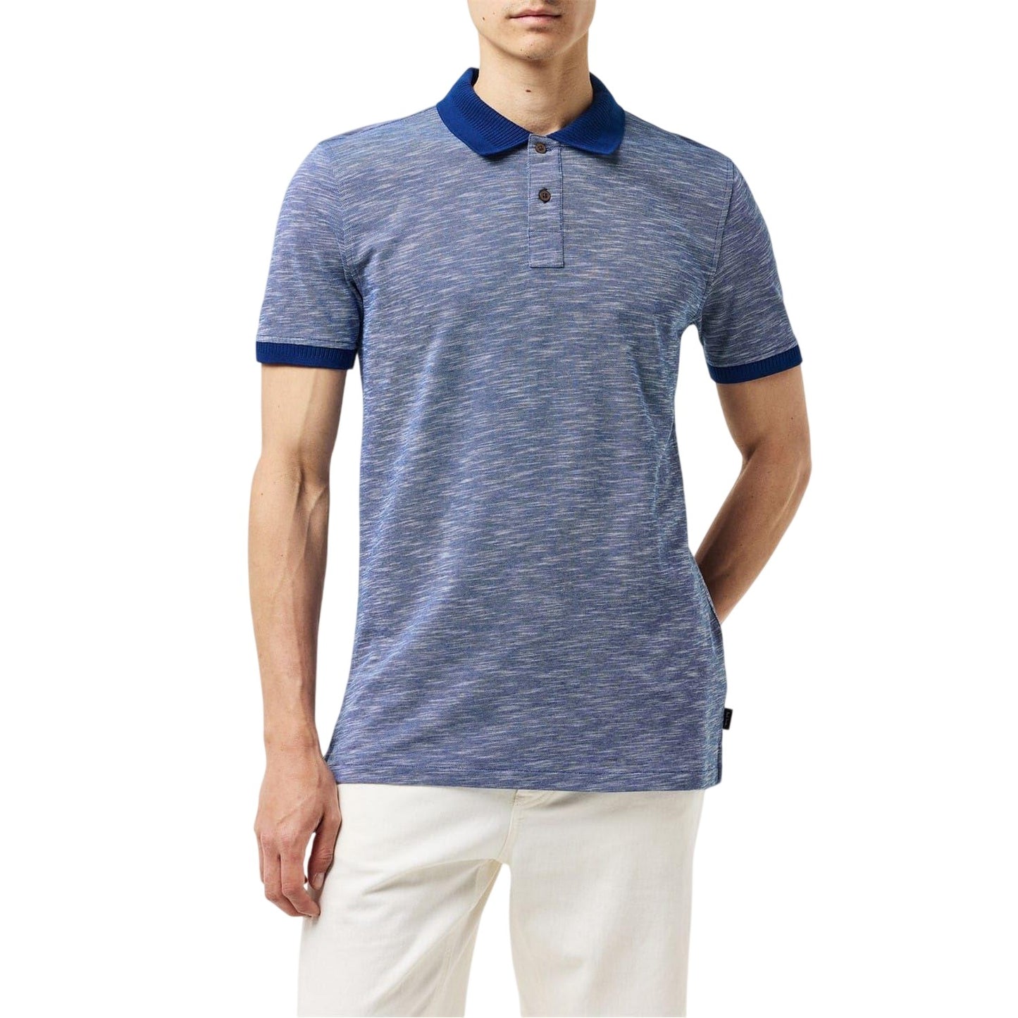 Blue - Side - Paul Smith Mens Regular Short-Sleeved Polo Shirt