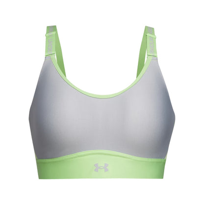 Lime - Front - Under Armour Womens-Ladies Infinity Medium Impact Sports Bra