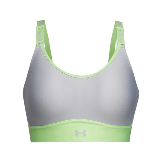 Lime - Front - Under Armour Womens-Ladies Infinity Medium Impact Sports Bra