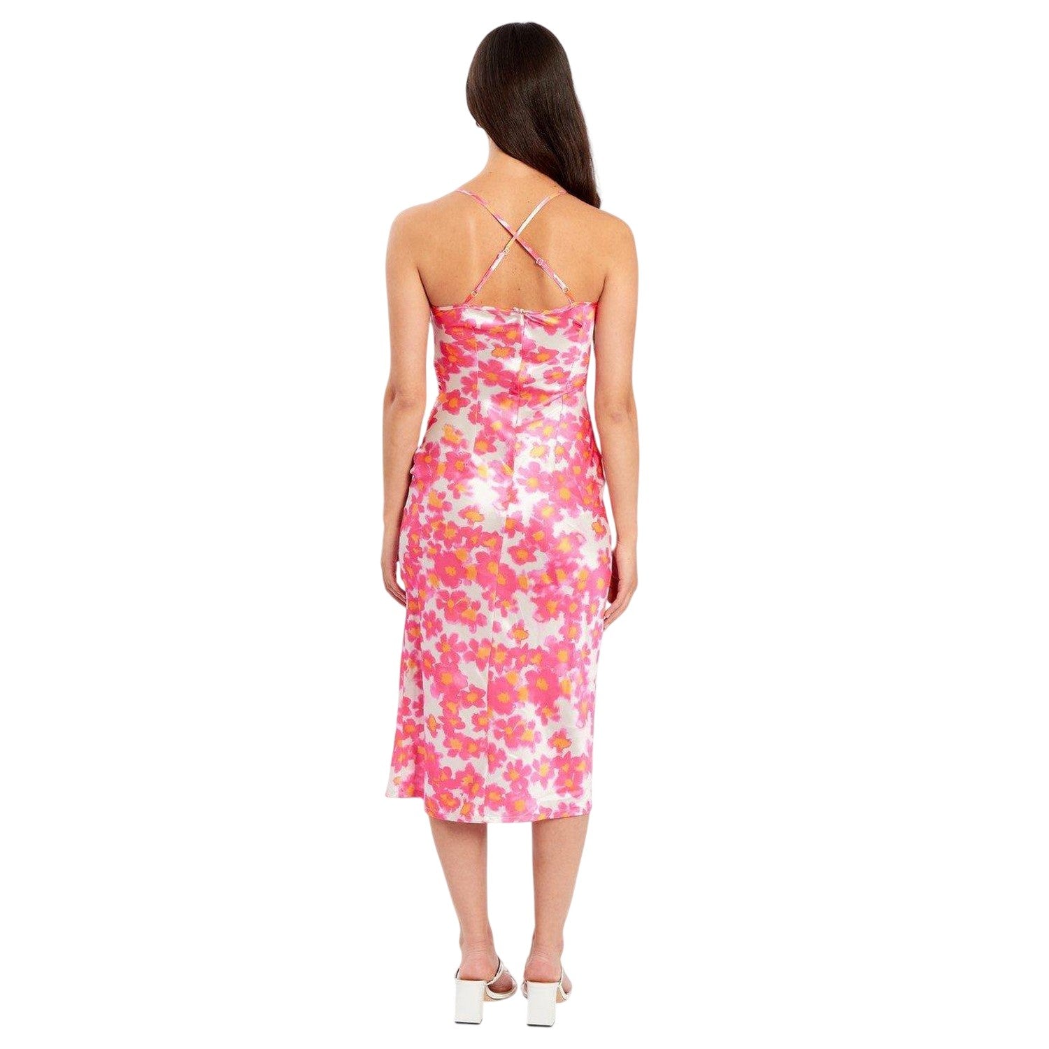 Pink - Back - Influence Womens-Ladies Spaghetti Strap Slip Dress