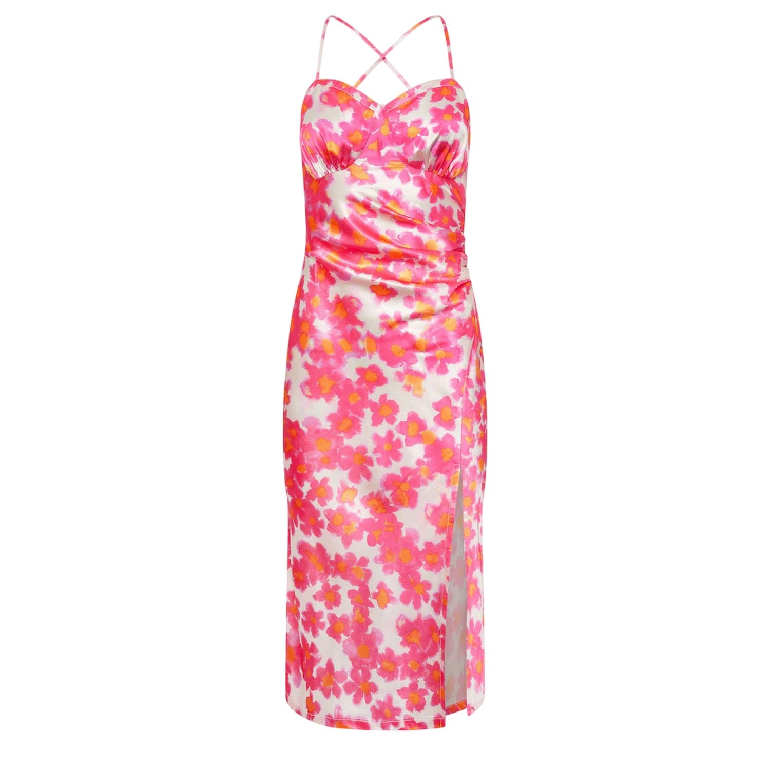 Pink - Front - Influence Womens-Ladies Spaghetti Strap Slip Dress