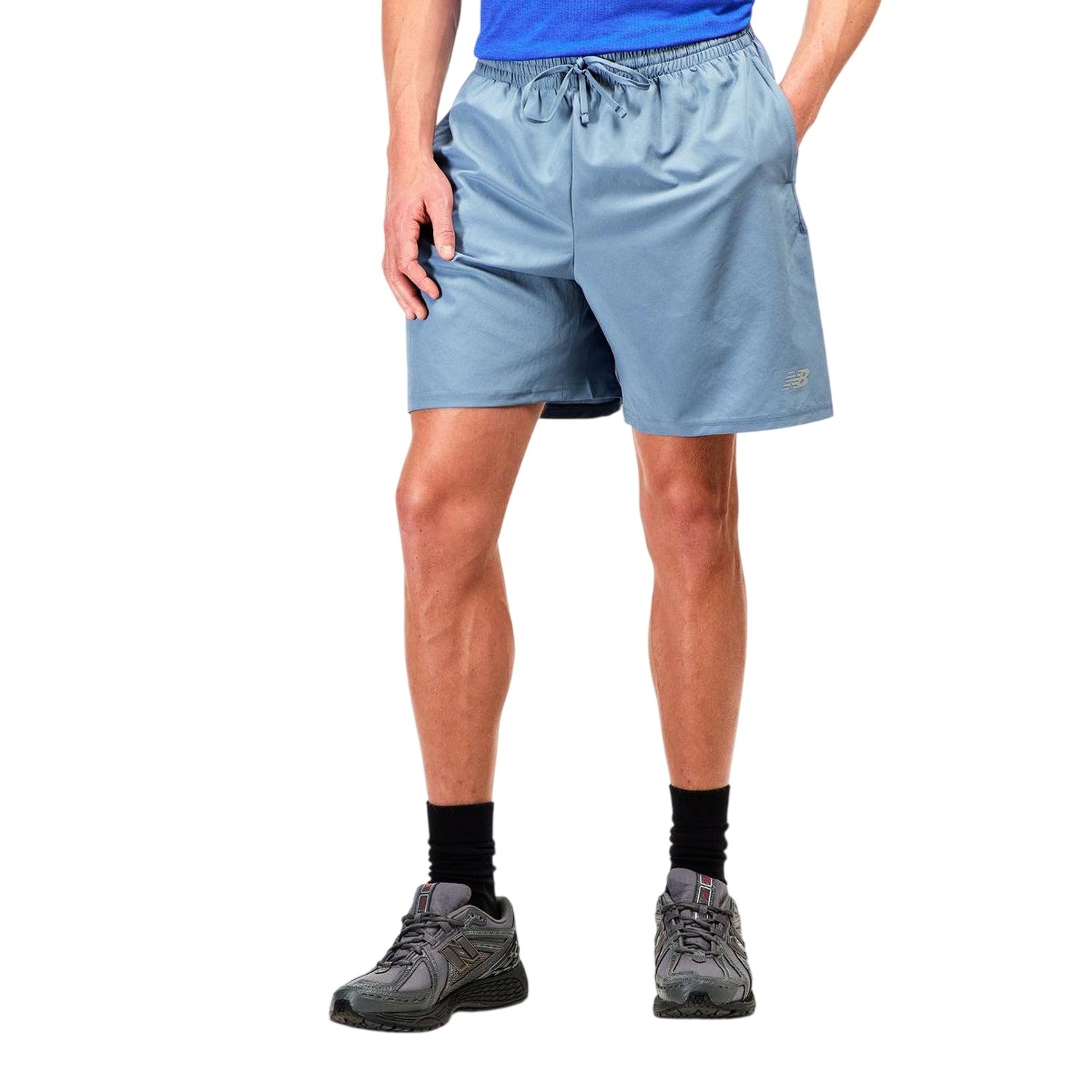 Blue - Side - New Balance Mens Accelerate Shorts