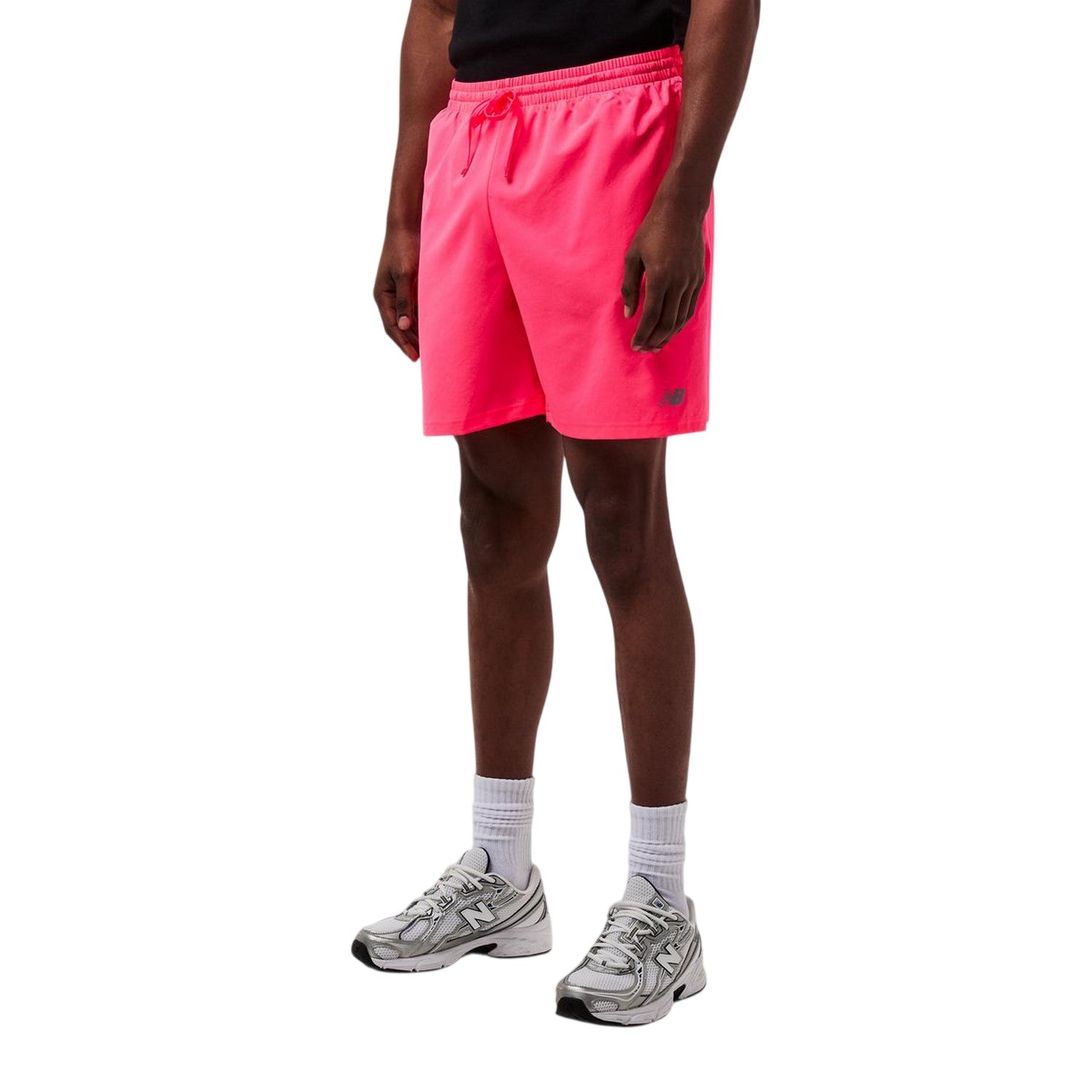 Neon Pink - Side - New Balance Mens Accelerate Shorts