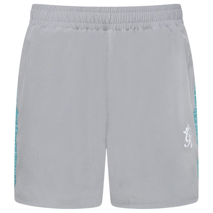 Grey-Ocean Blue - Front - Gym King Mens Energy Space Running Shorts