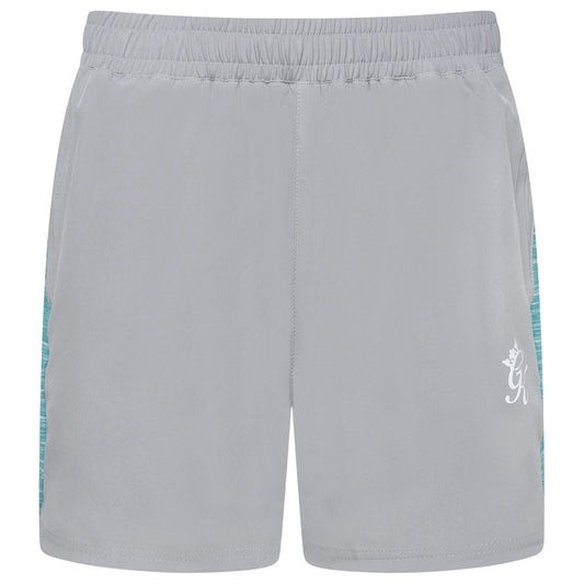 Grey-Ocean Blue - Front - Gym King Mens Energy Space Running Shorts