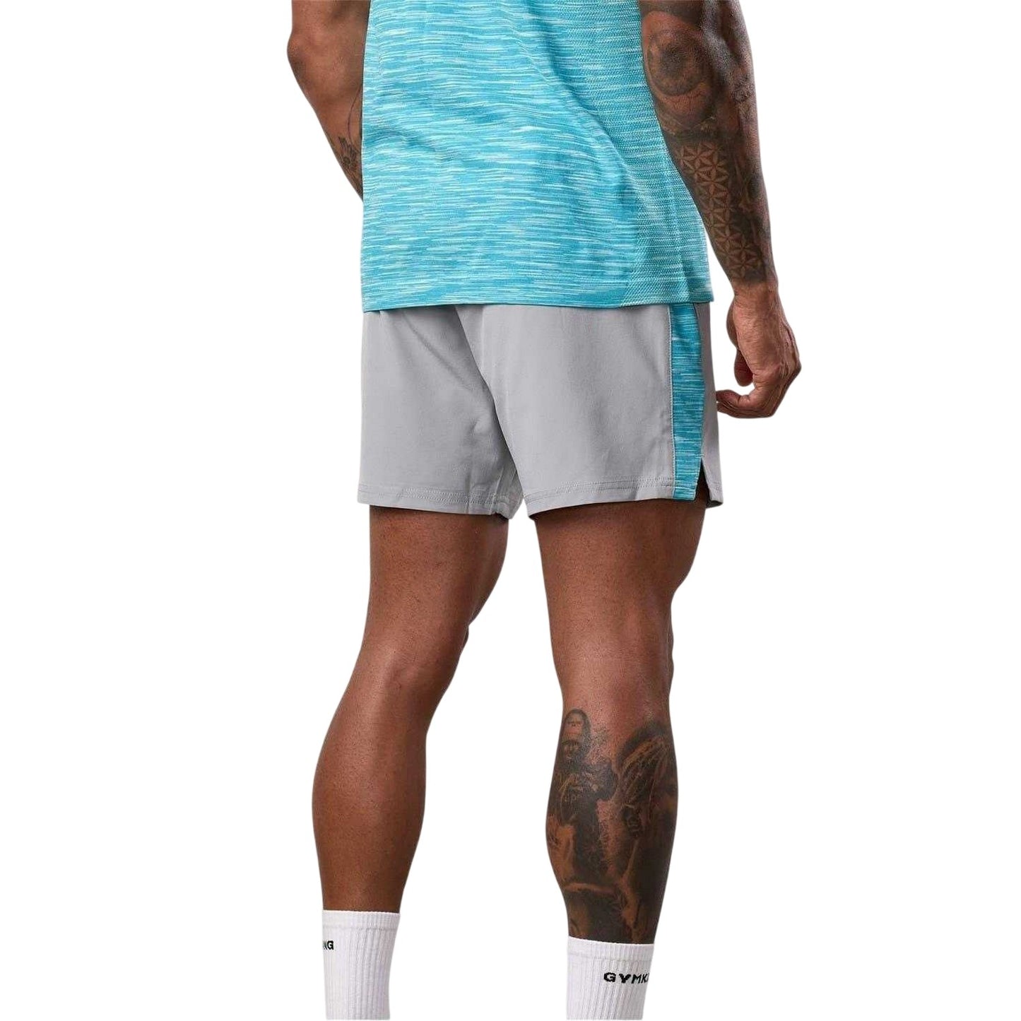 Grey-Ocean Blue - Lifestyle - Gym King Mens Energy Space Running Shorts