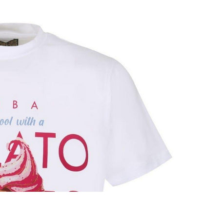 Cream - Side - Biba Womens-Ladies Graphic Print Oversized T-Shirt