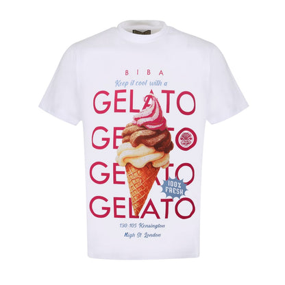 Cream - Front - Biba Womens-Ladies Graphic Print Oversized T-Shirt
