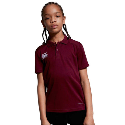 Maroon - Back - Canterbury Childrens-Kids Club Dry Short-Sleeved Polo Shirt