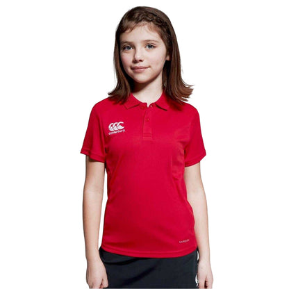 Red - Back - Canterbury Childrens-Kids Club Dry Short-Sleeved Polo Shirt