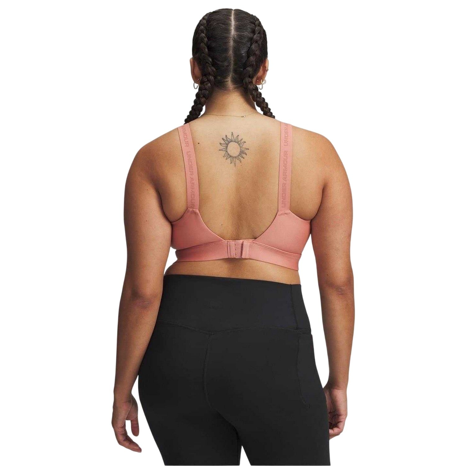 Pink - Back - Under Armour Womens-Ladies Infinity High Support Snug Fit Sports Bra
