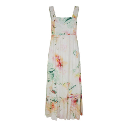 Brown - Front - Boss Womens-Ladies Floral Square Neck Maxi Dress