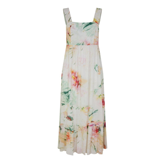 Brown - Front - Boss Womens-Ladies Floral Square Neck Maxi Dress