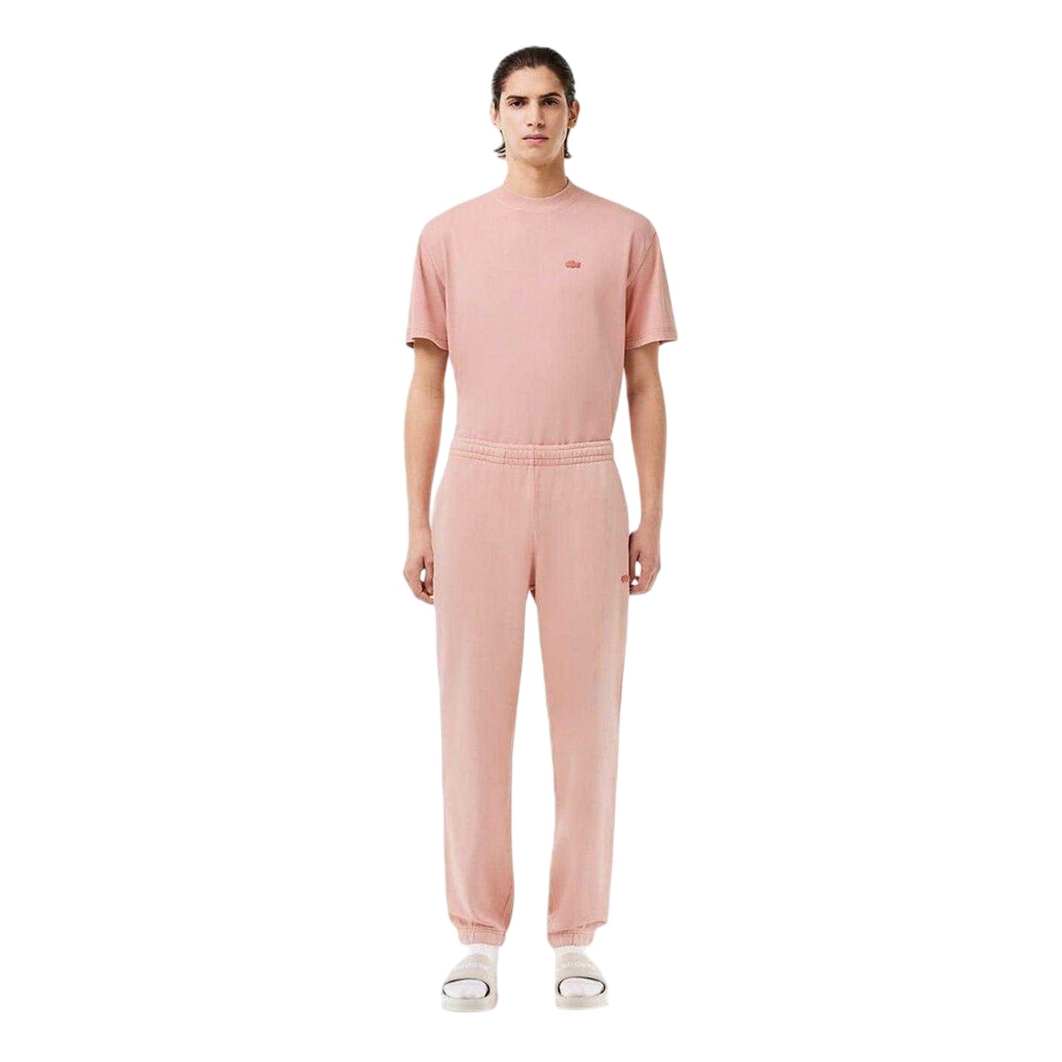 Pink Melange - Side - Lacoste Mens Tracksuit Bottoms