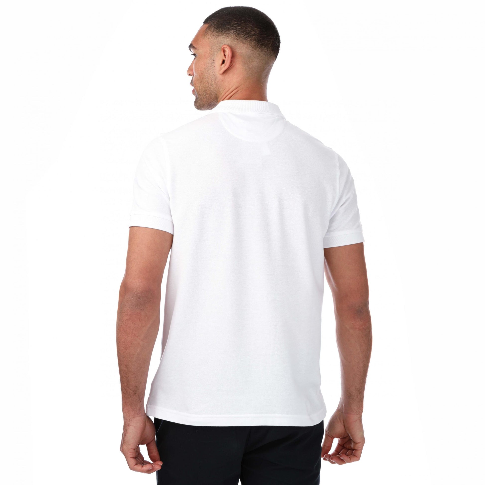 White - Back - Farah Unisex Adult Cove Organic Modern Polo Shirt