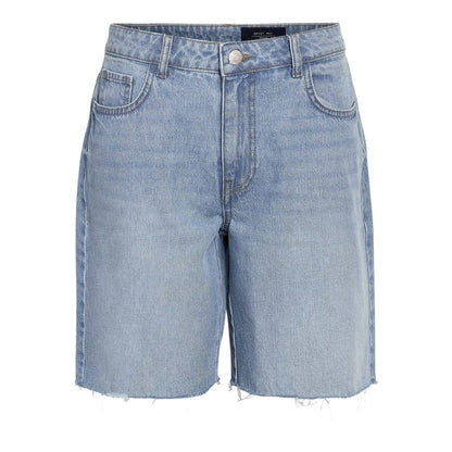 Light Blue - Front - Noisy May Womens-Ladies Denim Baggy Shorts