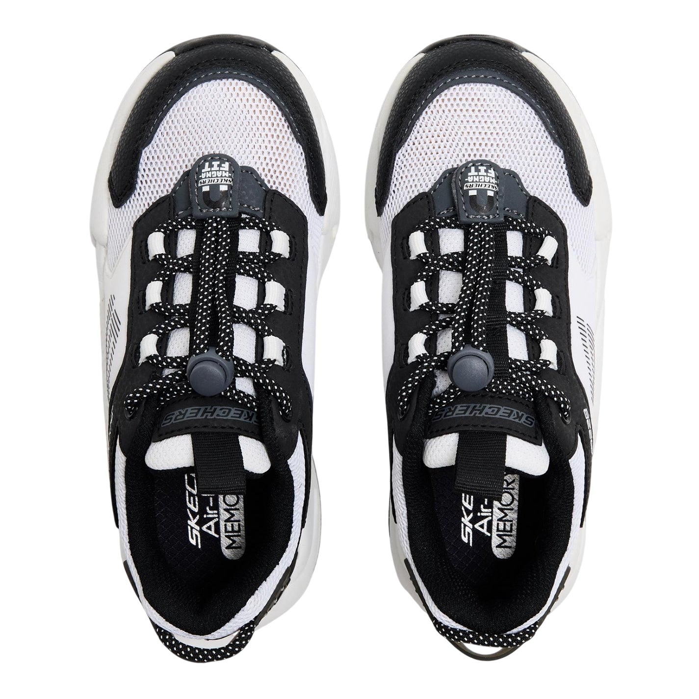 White-Black - Side - Skechers Childrens-Kids Ultrasurge Slip-on Trainers