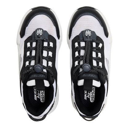 White-Black - Side - Skechers Childrens-Kids Ultrasurge Slip-on Trainers