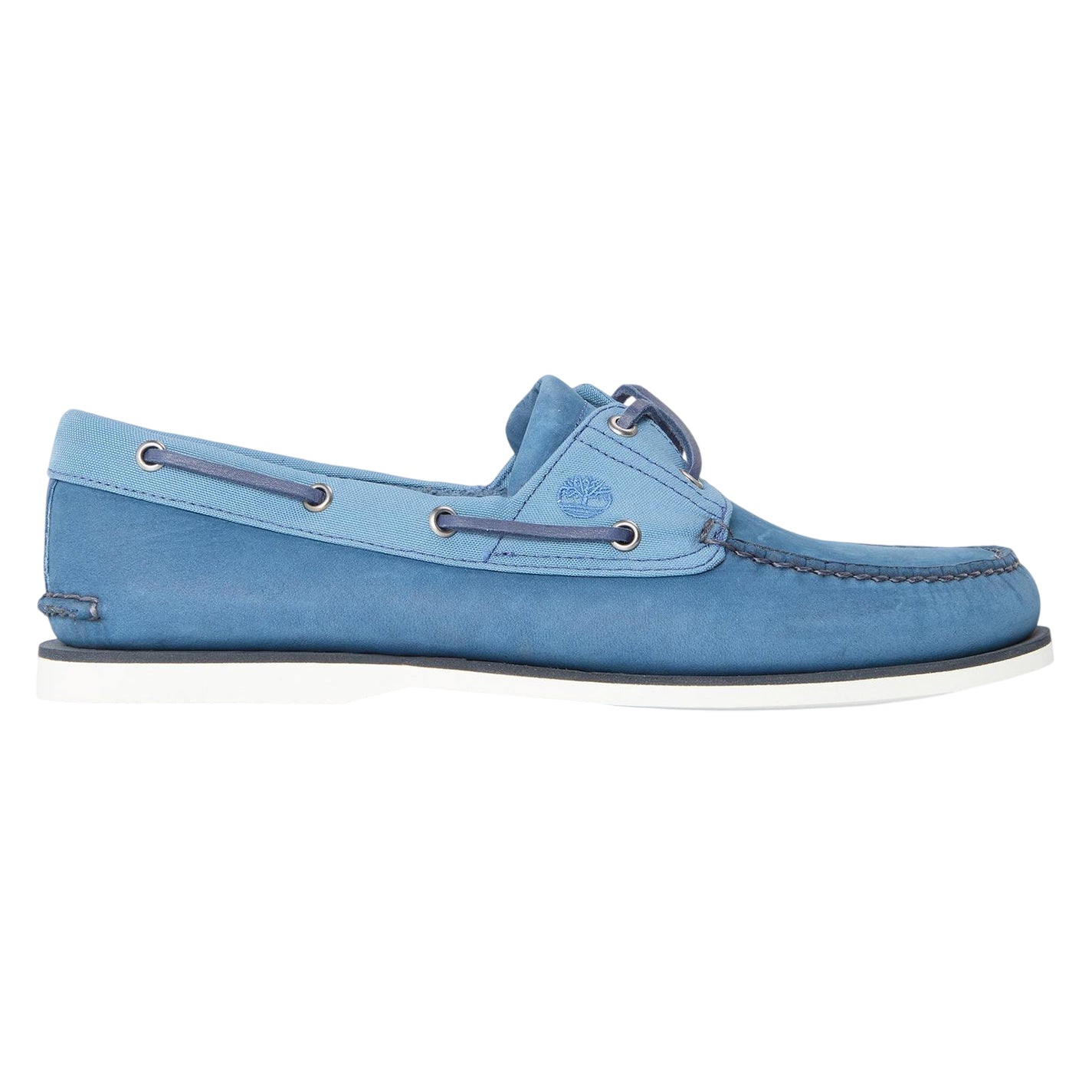 Dark Blue - Front - Timberland Mens Classic Contrast Leather Flat Boat Shoes