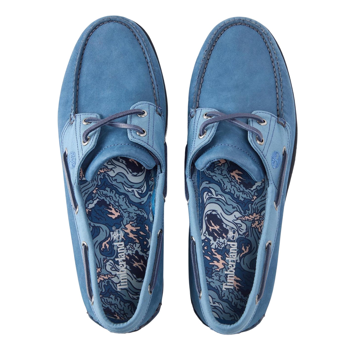 Dark Blue - Side - Timberland Mens Classic Contrast Leather Flat Boat Shoes