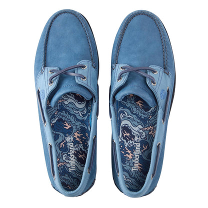 Dark Blue - Side - Timberland Mens Classic Contrast Leather Flat Boat Shoes