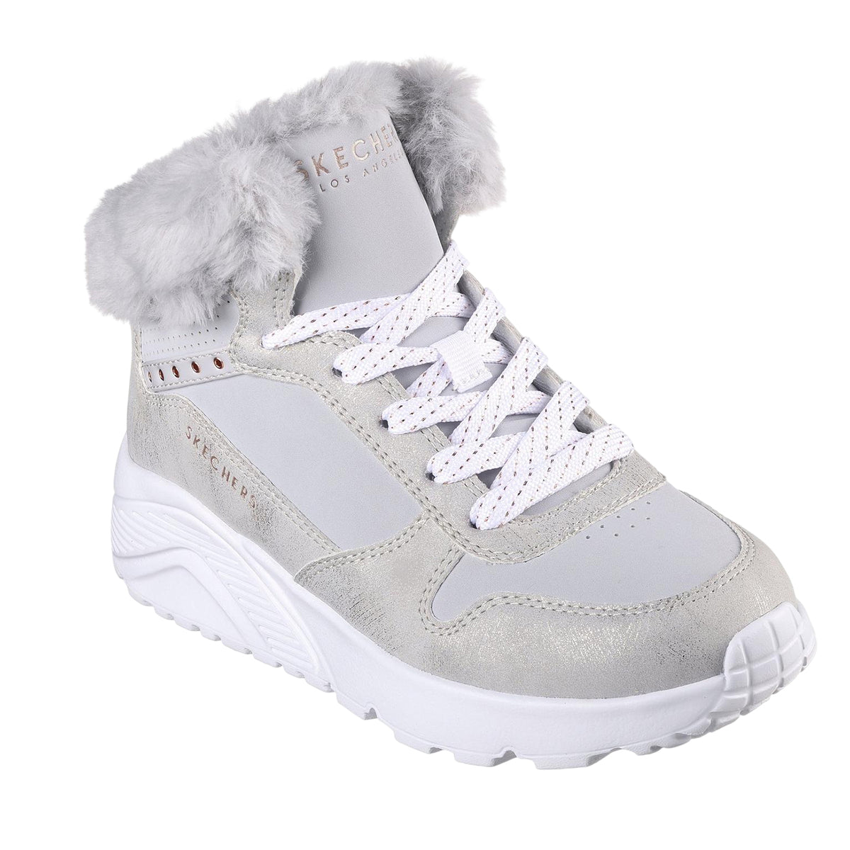 Grey - Lifestyle - Skechers Childrens-Kids Unolite High Top Trainers