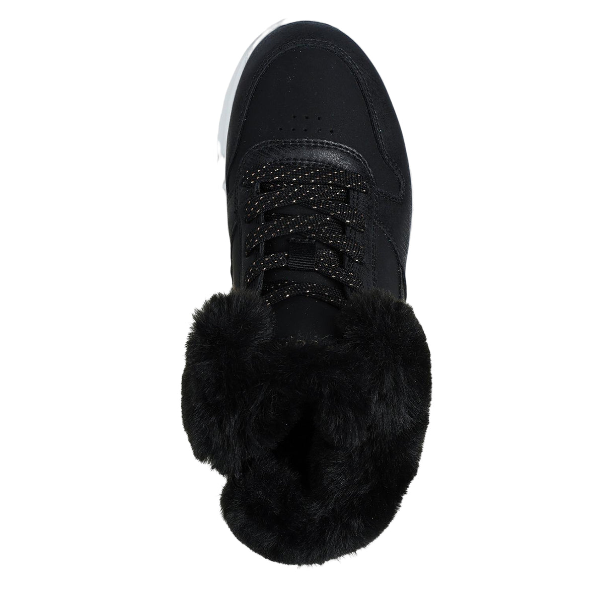 Black-Rose Gold - Pack Shot - Skechers Childrens-Kids Unolite High Top Trainers