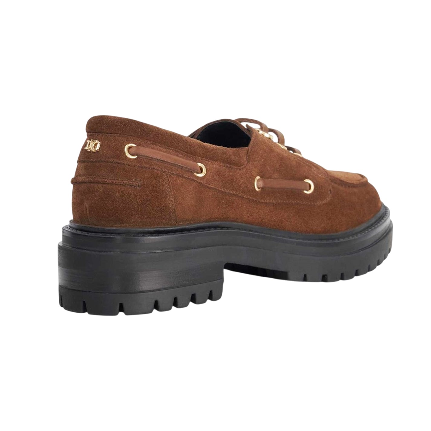 Brown - Back - Dune London Womens-Ladies Venetian Leather Lace Up Boat Shoes