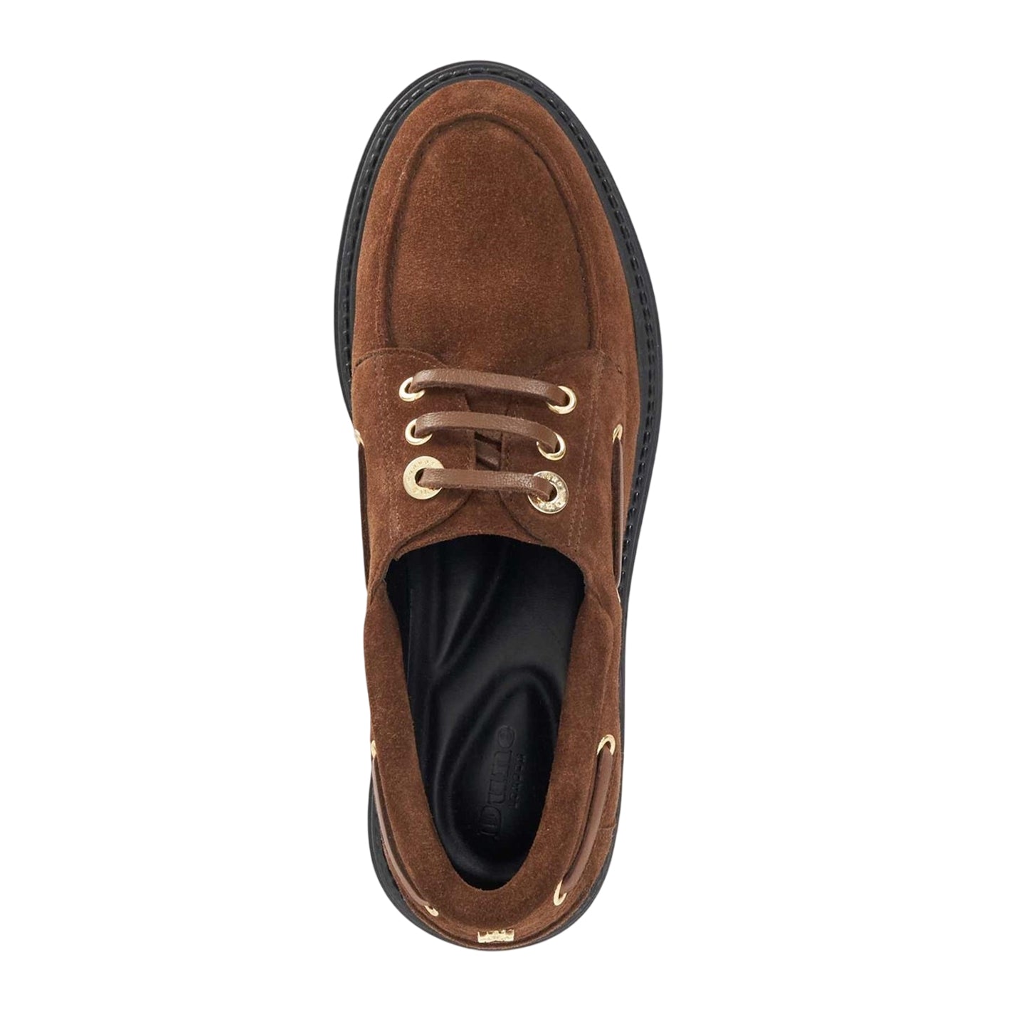Brown - Side - Dune London Womens-Ladies Venetian Leather Lace Up Boat Shoes
