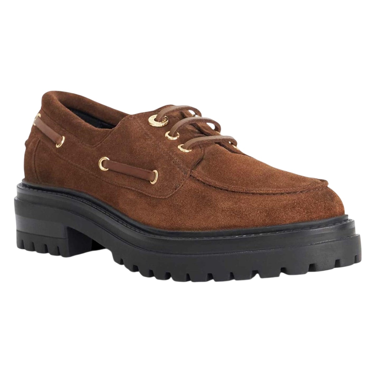 Brown - Lifestyle - Dune London Womens-Ladies Venetian Leather Lace Up Boat Shoes
