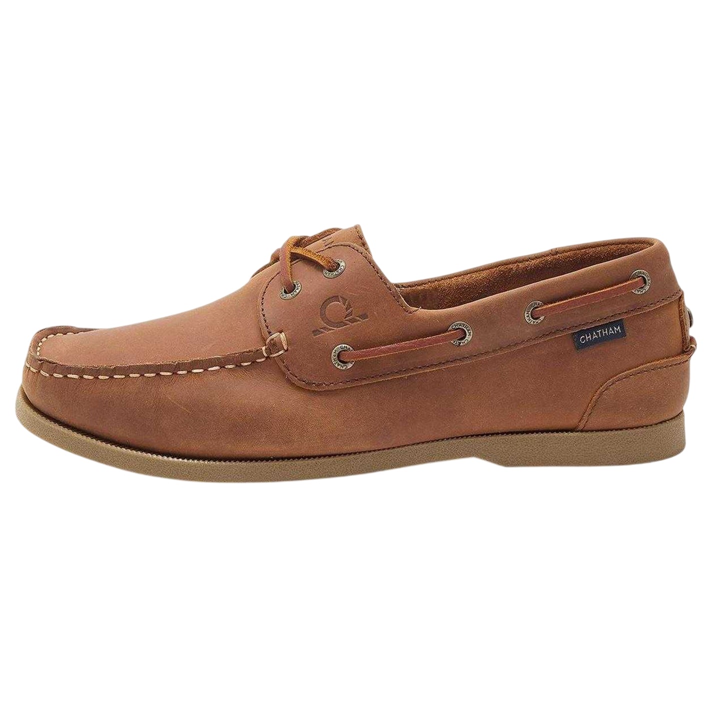 Dark Tan - Back - Chatham Mens Leather Boat Shoes