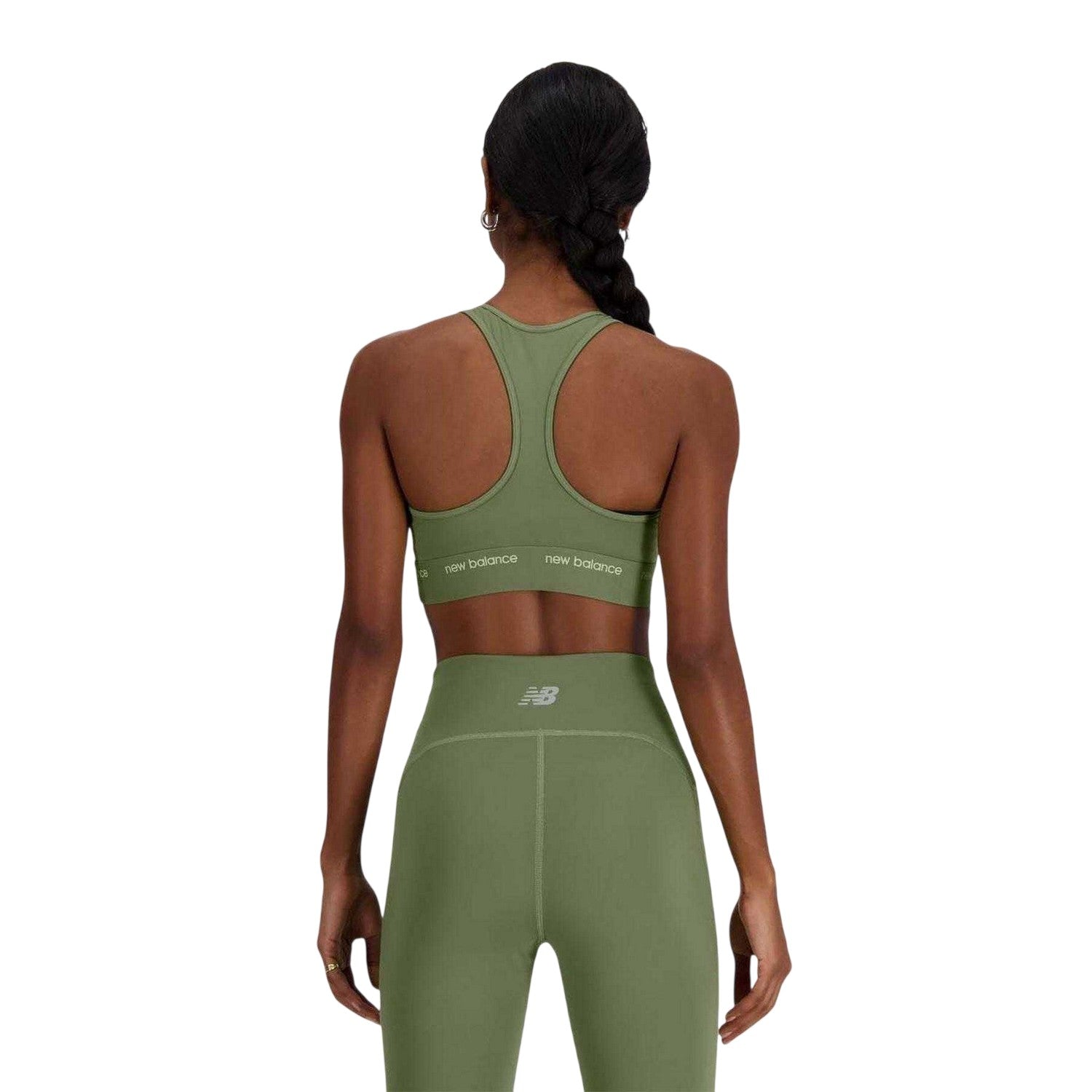 Olive - Back - New Balance Womens-Ladies Medium Support Sports Bra