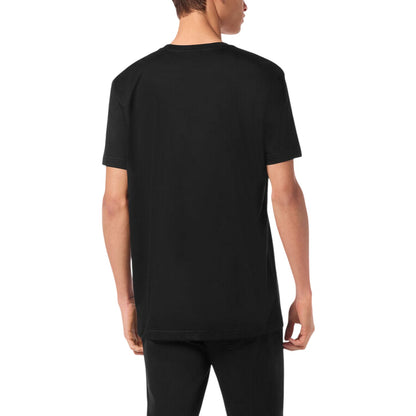 Black - Side - Aquascutum Mens Logo T-Shirt