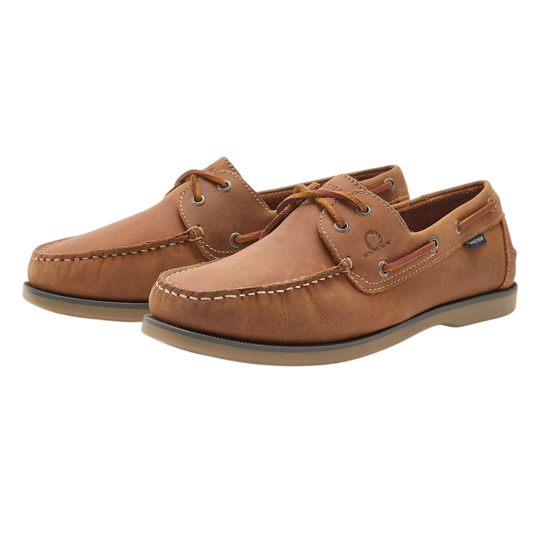 Tan - Lifestyle - Chatham Mens Leather Stitch Detail Boat Shoes
