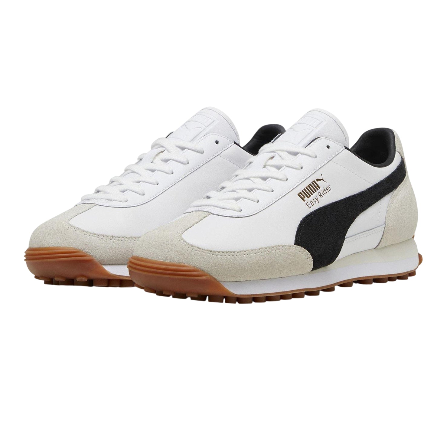 White - Side - Puma Mens Easy Rider Mix Suede Low Trainers