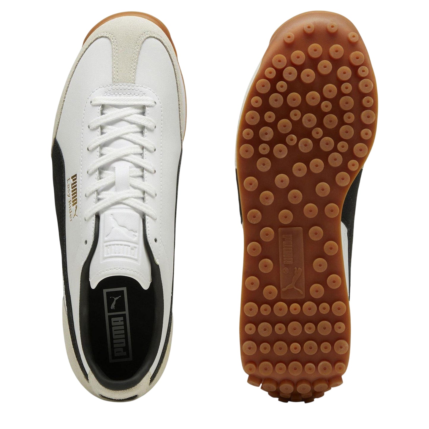 White - Lifestyle - Puma Mens Easy Rider Mix Suede Low Trainers