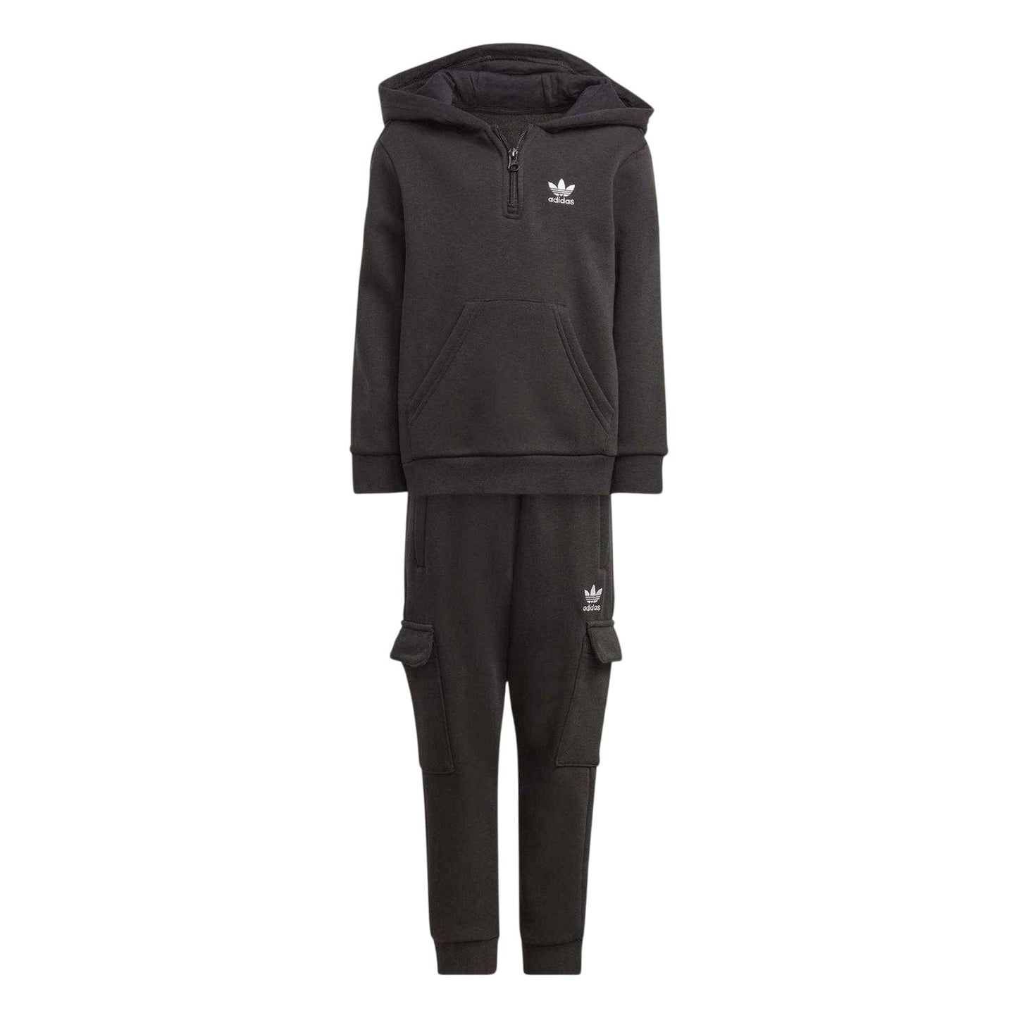 Black - Front - Adidas Childrens-Kids Originals Hoodie & Bottom Set