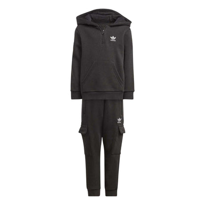Black - Front - Adidas Childrens-Kids Originals Hoodie & Bottom Set