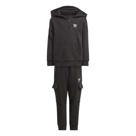 Black - Front - Adidas Childrens-Kids Originals Hoodie & Bottom Set