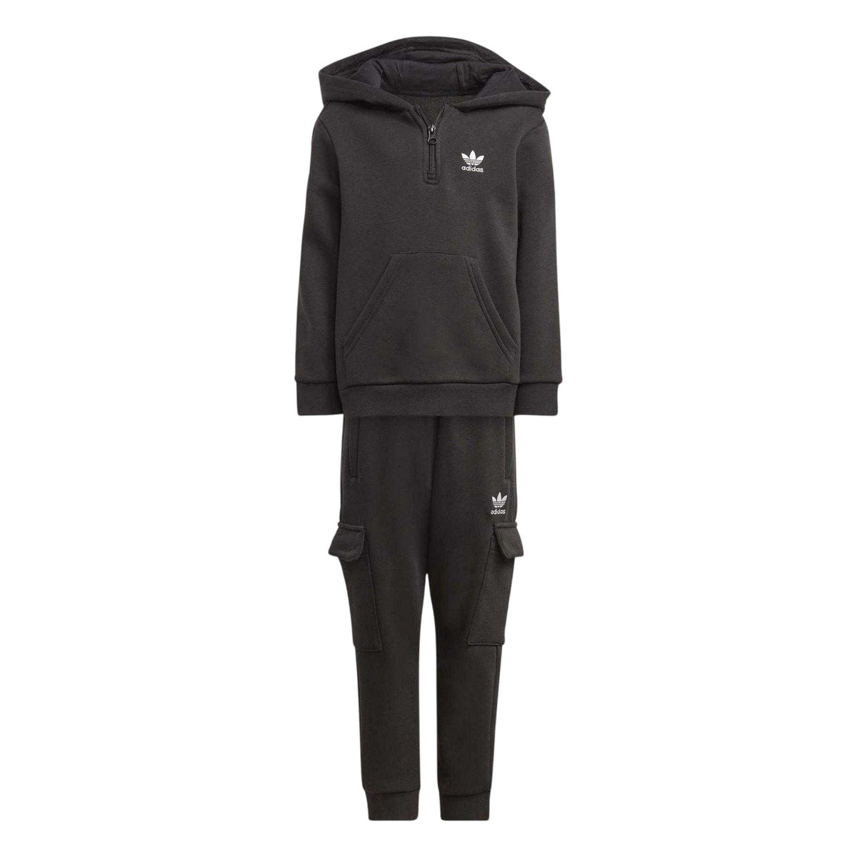 Black - Front - Adidas Childrens-Kids Originals Hoodie & Bottom Set