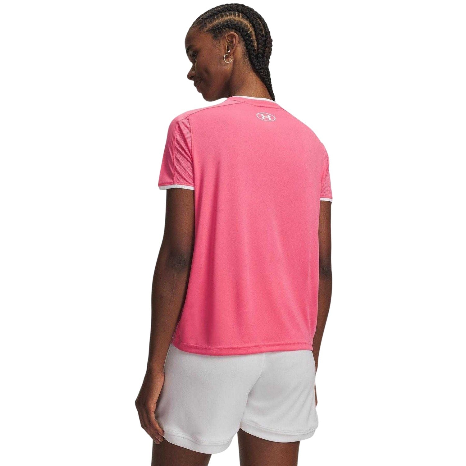 Super Pink - Back - Under Armour Womens-Ladies Challenger Train Performance T-Shirt