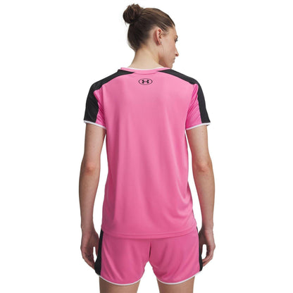 Pink - Back - Under Armour Womens-Ladies Challenger Train Performance T-Shirt